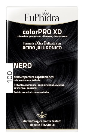 EUPHIDRA COLORPRO XD 100 NERO GEL COLORANTE CAPELLI IN FLACONE + ATTIVANTE + BALSAMO + GUANTI - Farmaciapacini.it