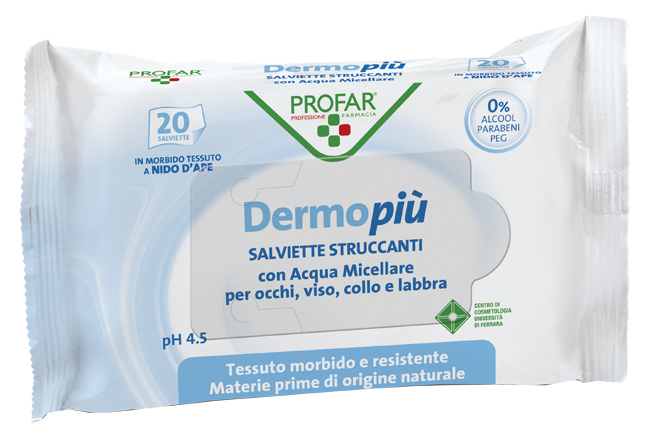 DERMO PIU' SALVIETTINE STRUCCANTI 20 PEZZI PROFAR - Farmaciapacini.it