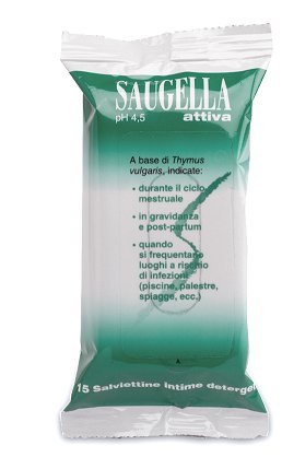 SAUGELLA ATTIVA SALVIETTINE 15 BUSTINE - Farmaciapacini.it