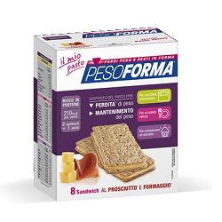 PESOFORMA SANDWICH PROSCIUTTO/FORMAGGIO 4 PASTI 8 PEZZI X 25 G - Farmaciapacini.it