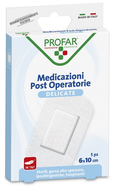 MEDICAZIONE POST OPERATORIA STERILE GARZA ANTIADERENTE 6X10 CM 5 PEZZI PROFAR - Farmaciapacini.it