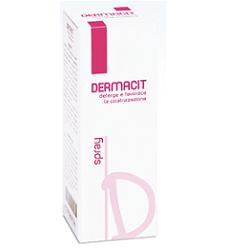 DERMACIT SPRAY FLACONE CILINDRICO IN PE BIANCO CON TASTO EROGATORE SPRAY IN PP BIANCO E CAPPUCCIO SALVATASTO TRASPARENTE,DISPOSITIVO MEDICO 1 PZ - Farmaciapacini.it