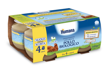 HUMANA OMOGENEIZZATO DI POLLO BIOLOGICO 4 X 80 G - Farmaciapacini.it