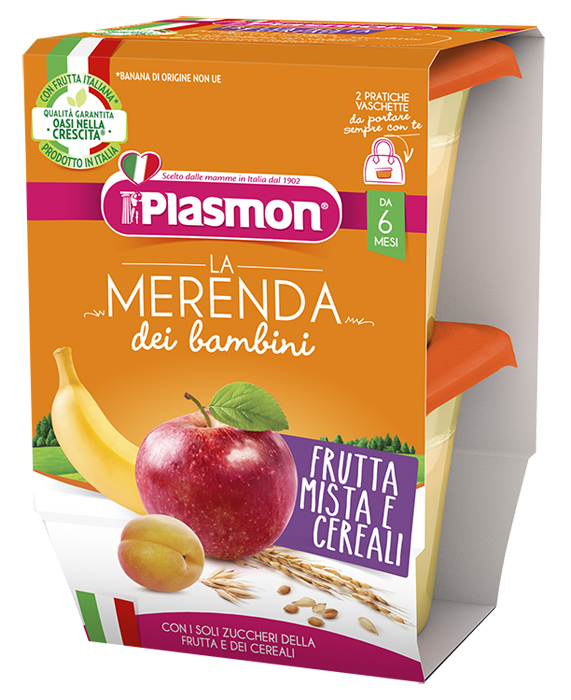 PLASMON LA MERENDA DEI BAMBINI MERENDE FRUTTA CEREALI ASETTICO 2 X 120 G - Farmaciapacini.it