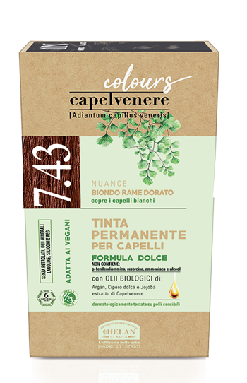 CAPELVENERE COLOURS TINTA CAPELLI 7,43N BIONDO RAME DORATO - Farmaciapacini.it