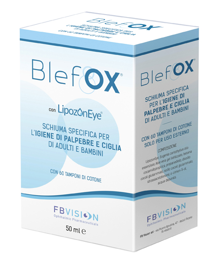 BLEFOX SCHIUMA SPECIFICA PER IGIENE PALPEBRE E CIGLIA 50 ML CON EROGATORE + 60 DISCHETTI - Farmaciapacini.it