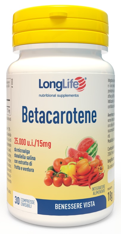 LONGLIFE BETACAROTENE 25000 UI 30 COMPRESSE - Farmaciapacini.it