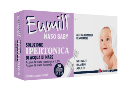EUMILL NASO BABY SOLUZIONE IPERTONICA 20 CONTENITORI MONODOSE 5 ML - Farmaciapacini.it