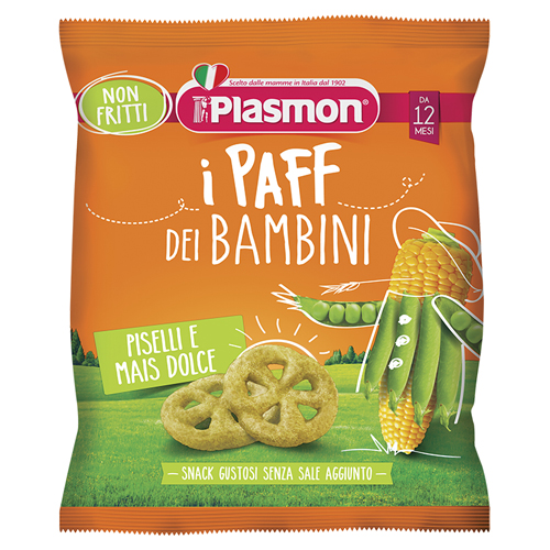 PLASMON DRY SNACK PAFF PISELLI-MAIS 15 G - Farmaciapacini.it