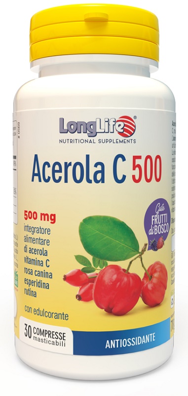LONGLIFE ACEROLA C500 FRUTTI DI BOSCO 30 COMPRESSE - Farmaciapacini.it