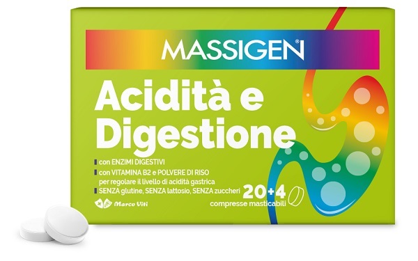 MASSIGEN ACIDITA' E DIGESTIONE 24 COMPRESSE MASTICABILI - Farmaciapacini.it
