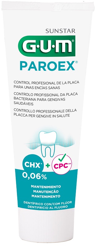 GUM PAROEX 0,06 CHX DENTIFRICIO AL FLUORO 75 ML - Farmaciapacini.it