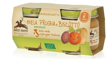 OMOGENEIZZATO MELA PRUGNA E BISCOTTO BABY FOOD BIO 2 X 80 G - Farmaciapacini.it