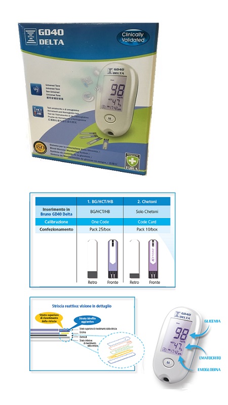 STRUMENTO PER MISURAZIONE GLICEMIA BRUNO GD40 DELTA - Farmaciapacini.it