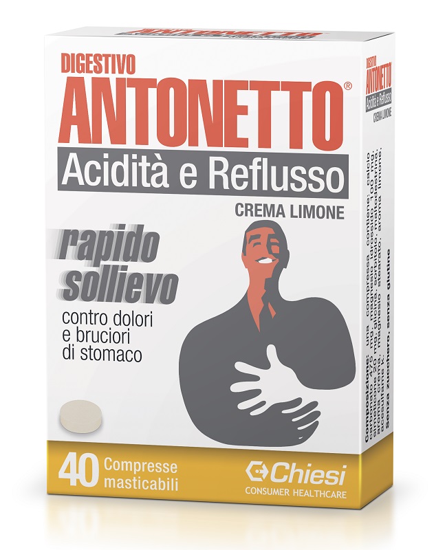 DIGESTIVO ANTONETTO ACIDITA' E REFLUSSO CREMA AL LIMONE 40 COMPRESSE MASTICABILI - Farmaciapacini.it