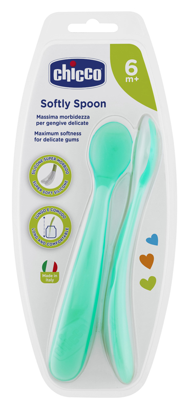 CHICCO CUCCHIAIO SILICONE MASCHILE BI PACK 6M+ - Farmaciapacini.it