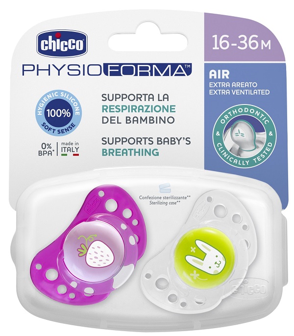 CHICCO SUCCHIETTO AIR GIRL IN SILICONE 16-36 MESI 2 PEZZI - Farmaciapacini.it
