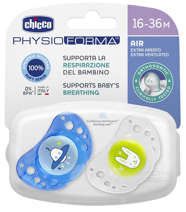 CHICCO SUCCHIETTO AIR BOY IN SILICONE 16-36 MESI 2 PEZZI - Farmaciapacini.it
