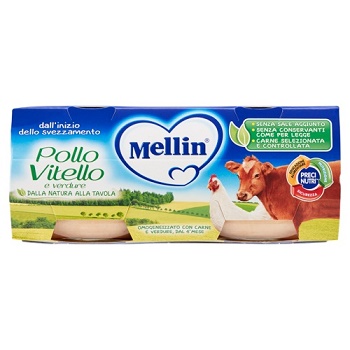 MELLIN OMOGENEIZZATO POLLO VITELLO CON VERDURE 2 X 80 G - Farmaciapacini.it