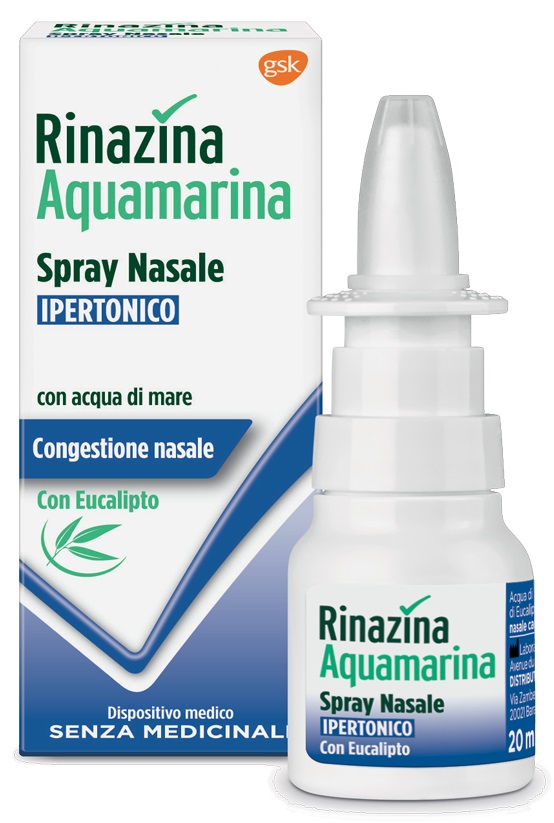 RINAZINA AQUAMARINA SPRAY NASALE IPERTONICO CON EUCALIPTO 20 ML - Farmaciapacini.it