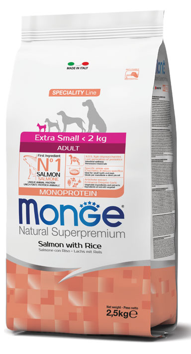MONGE EXTRA SMALL ADULT SALMONE & RISO 800 G - Farmaciapacini.it