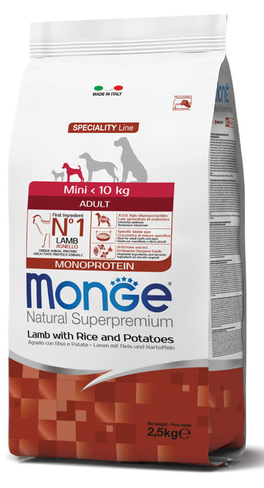 MONGE MINI ADULT AGNELLO RISO & PATATE 2500 G - Farmaciapacini.it