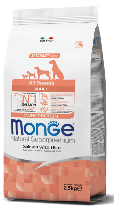 MONGE ALL BREEDS ADULT SALMONE & RISO 2500 G - Farmaciapacini.it