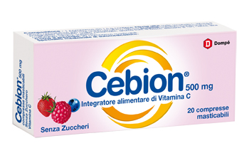 CEBION MASTICABILE SENZA ZUCCHERO VITAMINA C 500 MG 20 COMPRESSE - Farmaciapacini.it