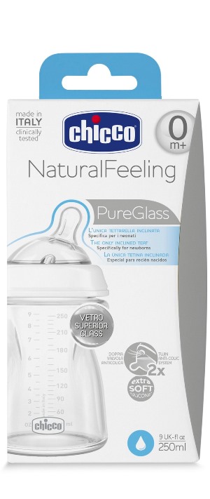 CHICCO BIBERON NATURALFEELING VETRO 0M+ 250 ML - Farmaciapacini.it
