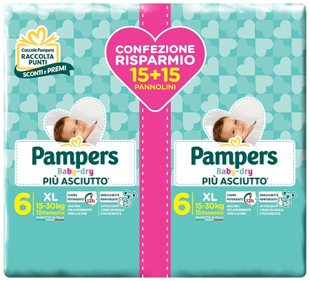 PAMPERS BABY DRY DUO DWCT XL 30 PEZZI - Farmaciapacini.it