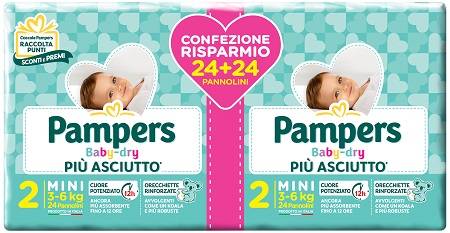 PAMPERS BABY DRYDUO DWCT MINI X 48 PEZZI - Farmaciapacini.it