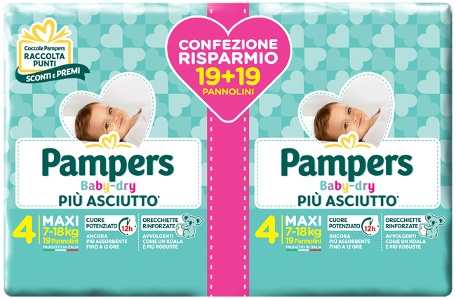 PAMPERS BABY-DRY DUO DWCT MAXI 38 PEZZI - Farmaciapacini.it