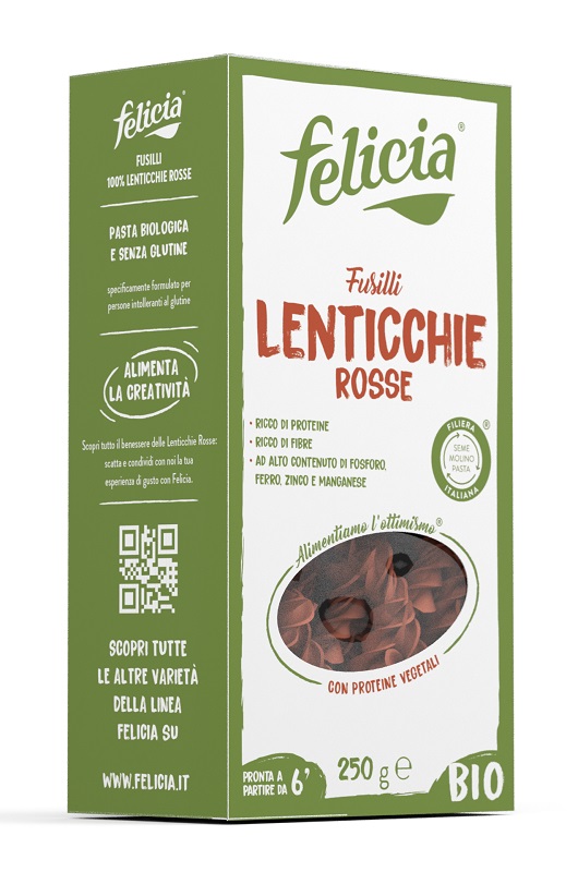 FELICIA BIO FUSILLI DI LENTICCHIE ROSSE 250 G - Farmaciapacini.it