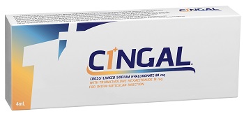 SIRINGA PRERIEMPITA INTRA ARTICOLARE CINGAL 4 ML 22MG/ML ACIDO RETICOLATO CON 4,5 MG/ML TRIAMCINOLONE ESACETONIDE - Farmaciapacini.it