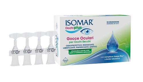 ISOMAR OCCHI PLUS GOCCE OCULARI PER OCCHI SECCHI ALL'ACIDO IALURONICO 0,25% 30 FLACONCINI MONODOSE - Farmaciapacini.it