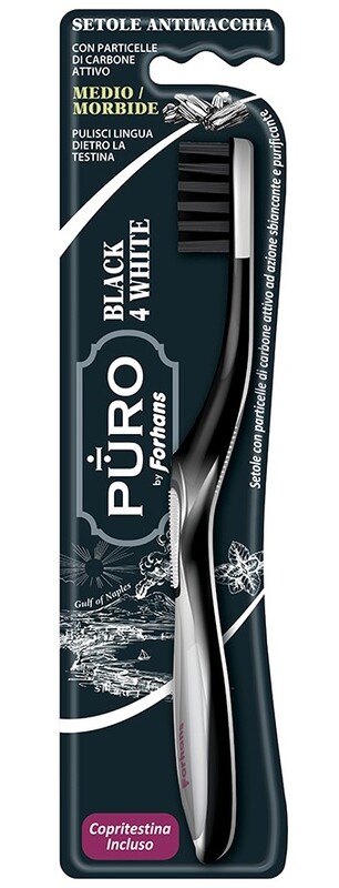 FORHANS SPAZZOLINO BLACK4WHITE SETOLE CARBONE - Farmaciapacini.it