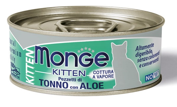 MONGE NATURAL QUALITY GATTO MONGE JELLY PEZZETTI TONNO BONITO/ALOE KITTEN 80 G - Farmaciapacini.it