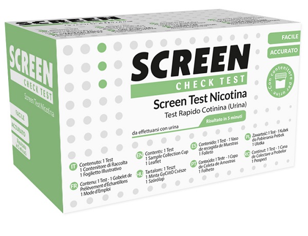 TEST RAPIDO CHE RILEVA LA PRESENZA DELLA COTININA/NICOTINA TRAMITE URINA SCREEN CHECK TEST NICOTINA - Farmaciapacini.it