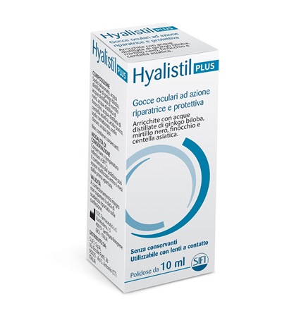GOCCE OCULARI HYALISTIL PLUS ACIDO IALURONICO 0,4% ACQUA DISTILLATA DI GINKGO BILOBA + MIRTILLO NERO + FINOCCHIO + CENTELLA ASIATICA 10 ML - Farmaciapacini.it