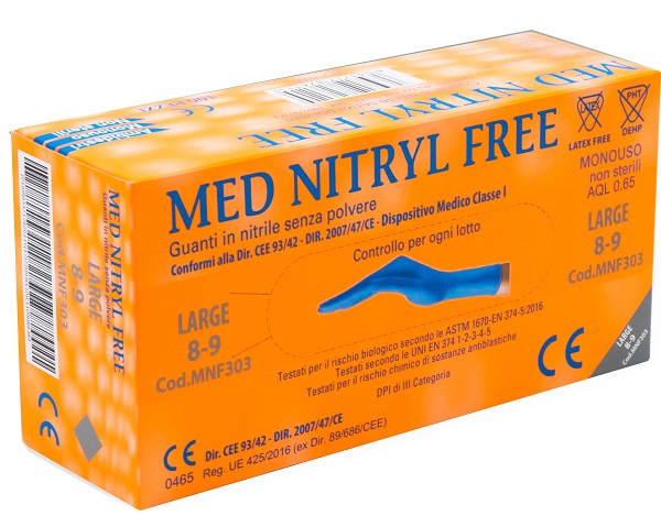GUANTI NITRILE SENZA POLVERE LARGE 100 PEZZI - Farmaciapacini.it