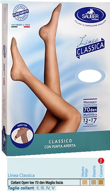 SAUBER COLLANT OPEN TOE MAGLIA LISCIA 70 DEN COLORE NEUTRO BEIGE TAGLIA 3 LINEA CLASSICA - Farmaciapacini.it