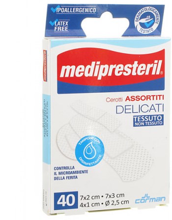 MEDIPRESTERIL CEROTTI DELICATI ASSORTITI 4 FORMATI 40 PEZZI - Farmaciapacini.it