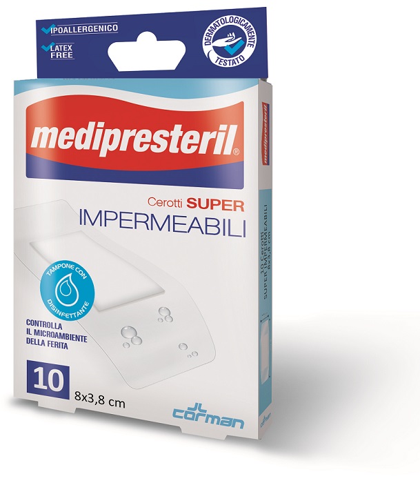MEDIPRESTERIL CEROTTI IMPERMIABILI SUPER 8 X 3,8 10 PEZZI - Farmaciapacini.it