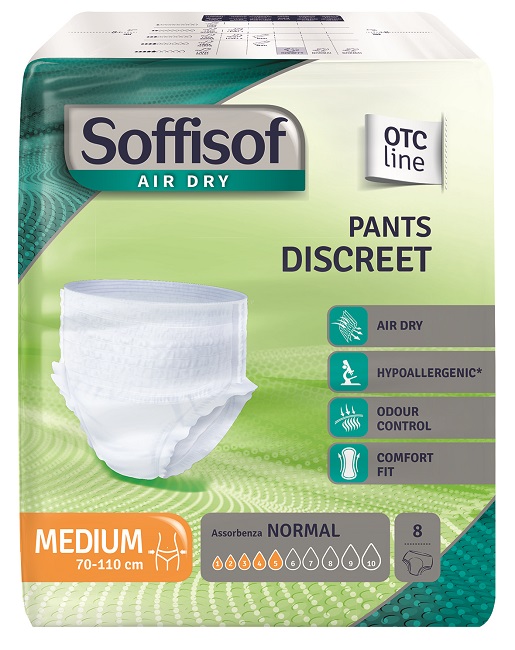 PANNOLONE SOFFISOF AIR DRY PANTS DISCREET MEDIUM 8 PEZZI - Farmaciapacini.it