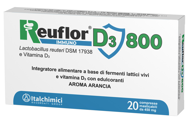 REUFLOR D3 800 20 COMPRESSE MASTICABILI AROMA ARANCIA - Farmaciapacini.it