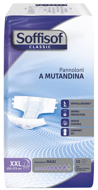 SOFFISOF CLASSIC PANNOLINO MUTANDINA MAXI XXL 15 PEZZI - Farmaciapacini.it