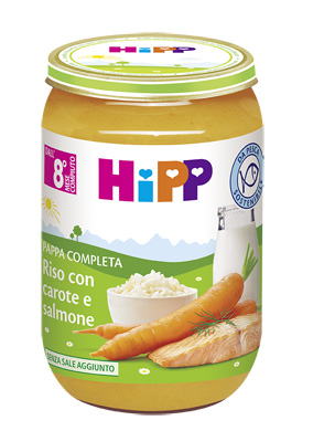 HIPP PAPPA PRONTA RISO CAROTE SALMONE 220 G - Farmaciapacini.it