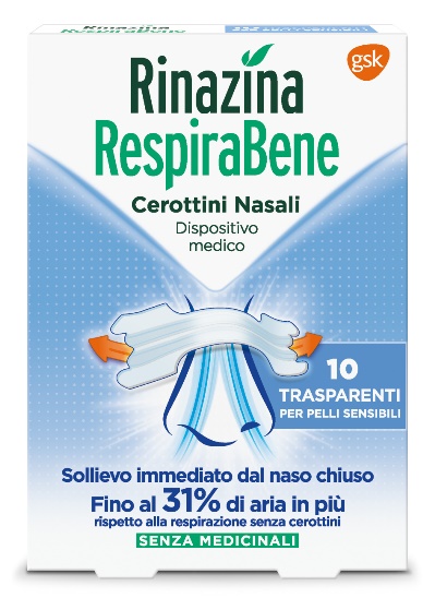 RINAZINA RESPIRABENE CEROTTI NASALI TRASPARENTI CARTON 10 PEZZI - Farmaciapacini.it