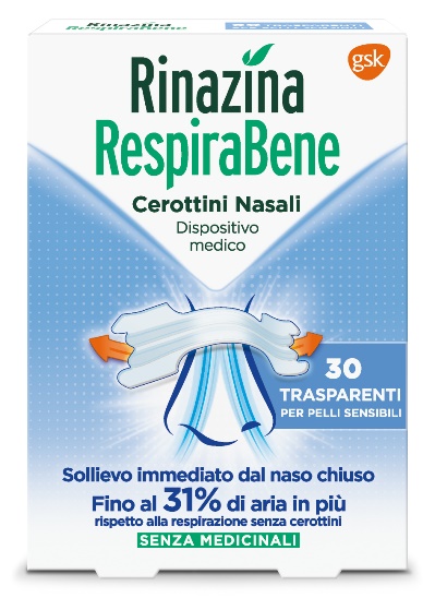 RINAZINA RESPIRABENE CEROTTI NASALI TRASPARENTI CARTON 30 PEZZI - Farmaciapacini.it