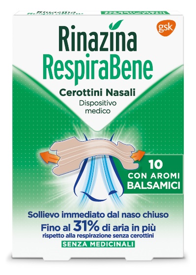 RINAZINA RESPIRABENE CEROTTI NASALI CON AROMI BALSAMICI CARTON 10 PEZZI - Farmaciapacini.it